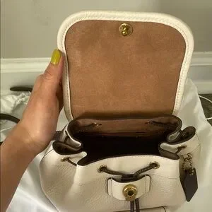 Coach | Bags | Coach Cream And Brown Leather Backpack With  display picture 1